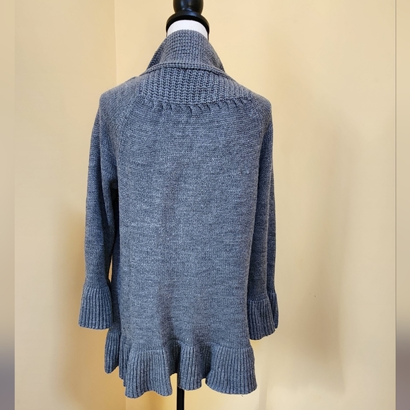 Vintage Suzie Ruffle Long Sleeve Cardigan Sweater ~L - Picture 5 of 7
